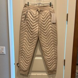 Athleta Quilted Chevron Joggers in Beige